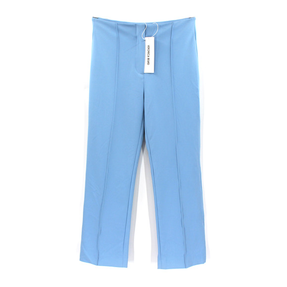 Veronica Beard Jaya Crop Pants NEW Lake Blue Pintuck Stretch Crop Trousers 4 - Picture 2 of 7